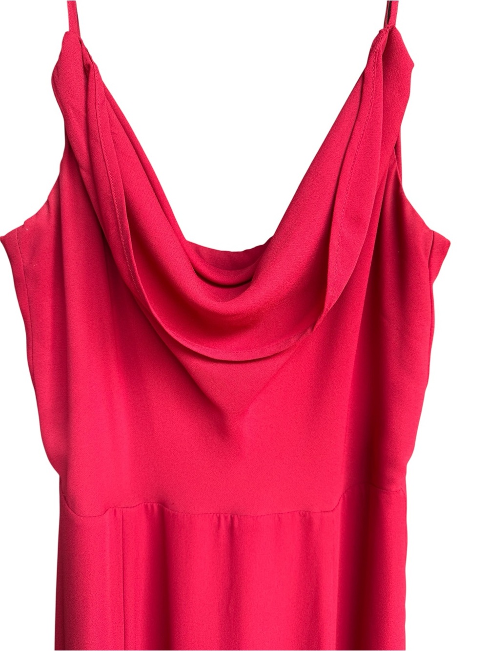 Wayf Red Cowl Neck Chiffon Strappy Gown Formal Evening Maxi Long Dress - Picture 3 of 5